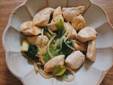 チンゲン菜とささみの中華炒め